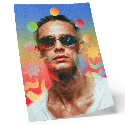 Wandposter Sappig palet van abstracte vormen, dynamisch portret