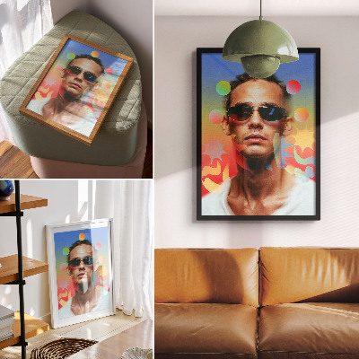 Wandposter Sappig palet van abstracte vormen, dynamisch portret