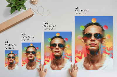 Wandposter Sappig palet van abstracte vormen, dynamisch portret