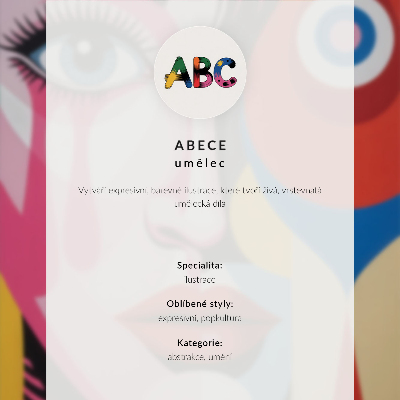 Wandposter Sappig palet van abstracte vormen, dynamisch portret