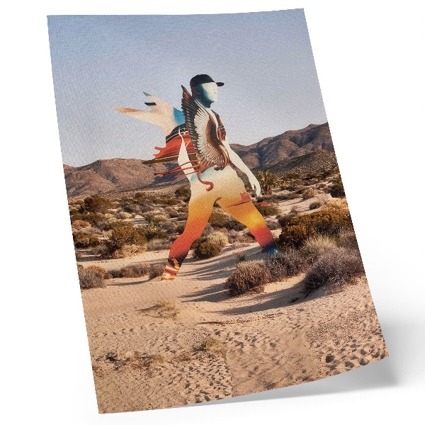 Decoratieve poster Figuur in een woestijnachtig surrealistisch motief