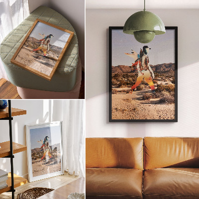 Decoratieve poster Figuur in een woestijnachtig surrealistisch motief