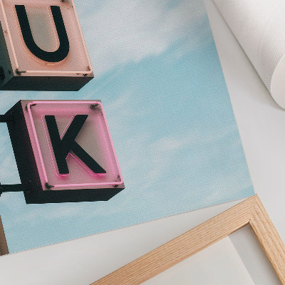 Decoratieve poster Neonletters pastelkleuren moderniteit