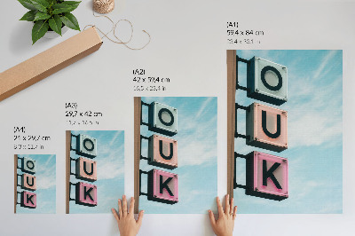 Decoratieve poster Neonletters pastelkleuren moderniteit