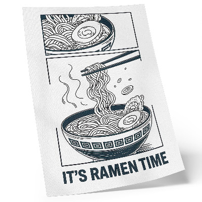 Decoratieve poster Eetstokjes in een ramenkom in stripboekstijl nemen de smaak goed op.