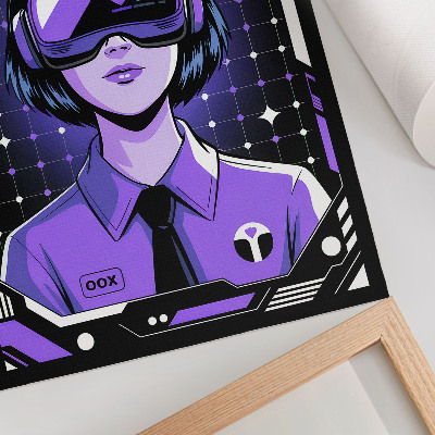 Decoratieve poster Toekomstige technologie, paars, dynamisch thema