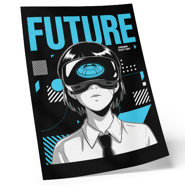 Wandposter Een modern personage in VR-bril