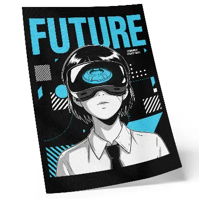 Wandposter modern personage met VR-bril