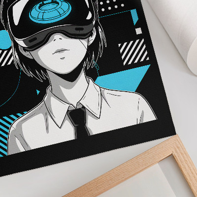 Wandposter Een modern personage in VR-bril