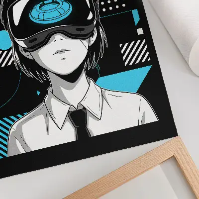Wandposter modern personage met VR-bril