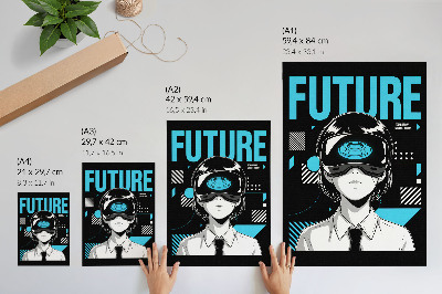 Wandposter Een modern personage in VR-bril