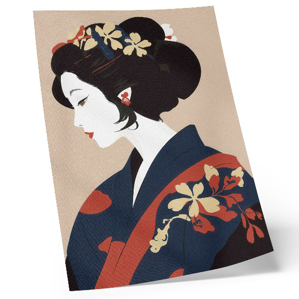 Poster Stijlvolle vrouw in traditionele kleding