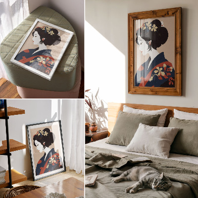 Poster Stijlvolle vrouw in traditionele kleding