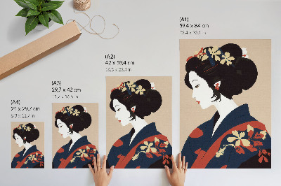 Poster Stijlvolle vrouw in traditionele kleding