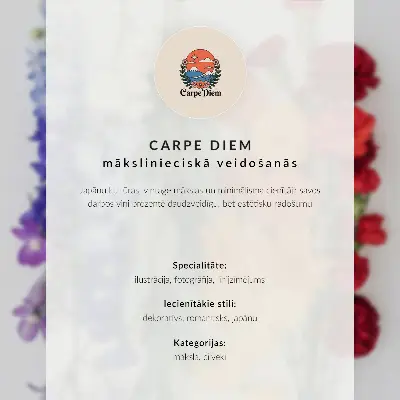 Decoratieve poster een draak te midden van bloemen en golven in een dynamische compositie