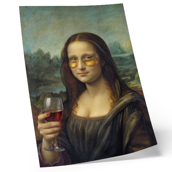 Wandposter Gele bril, rode wijn, renaissanceportret