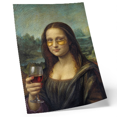 Wandposter Gele bril, rode wijn, renaissanceportret