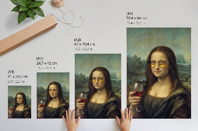 Wandposter Gele bril, rode wijn, renaissanceportret