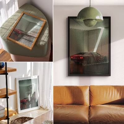 Decoratieve poster Klassieke auto, licht, minimalistisch, elegant
