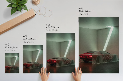 Decoratieve poster Klassieke auto, licht, minimalistisch, elegant