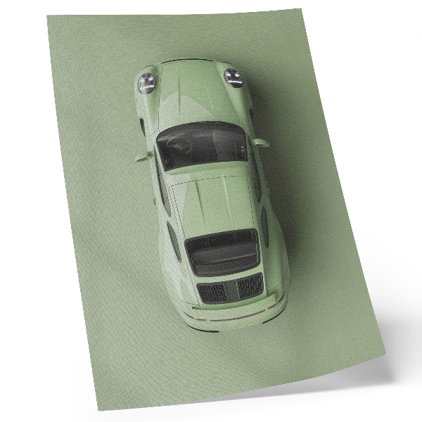 Wandposter Een moderne auto in een groene tint.