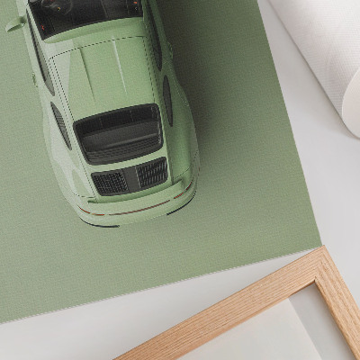 Wandposter Een moderne auto in een groene tint.