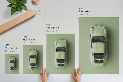 Wandposter Een moderne auto in een groene tint.