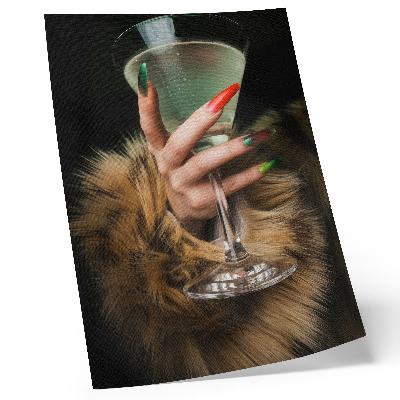 Decoratieve poster Hand met gekleurde nagels, glasbont