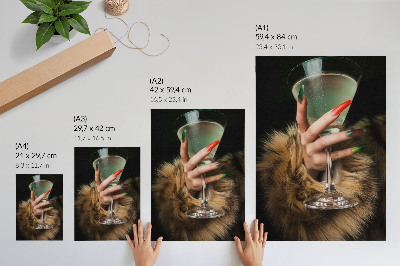 Decoratieve poster Hand met gekleurde nagels, glasbont