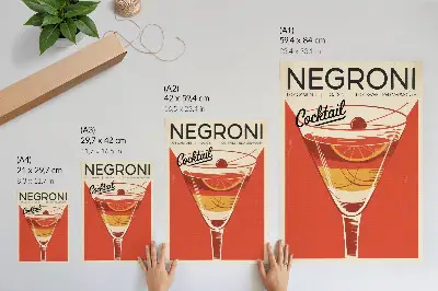 Cocktailposter in retrostijl met een elegante en nostalgische uitstraling