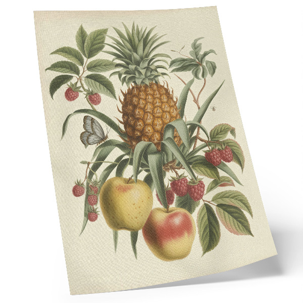 Wandposter Klassieke stijl met fruit, bladeren en een harmonieus natuurbeeld.