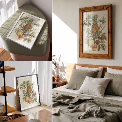 Wandposter Klassieke stijl met fruit, bladeren en een harmonieus natuurbeeld.