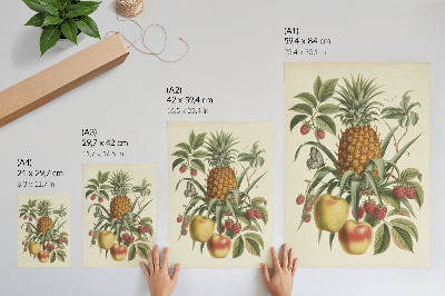 Wandposter Klassieke stijl met fruit, bladeren en een harmonieus natuurbeeld.