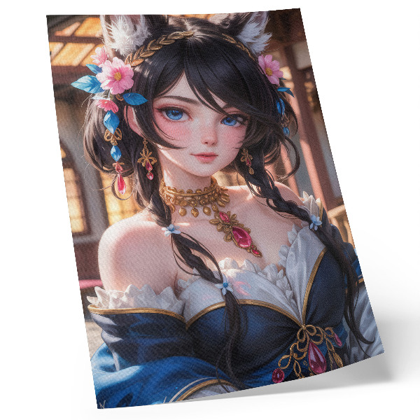 Decoratieve poster Fantasieportret van een vrouw met sieraden