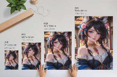 Decoratieve poster Fantasieportret van een vrouw met sieraden