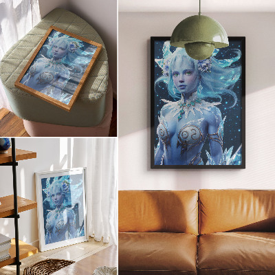 Decoratieve poster Fantastische sfeer, magische figuur, ijskristallen
