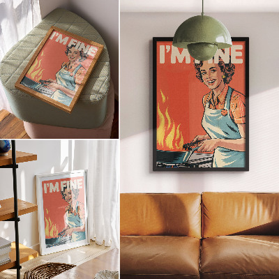 Poster Popartstijl, kleurrijke accenten, dynamische compositie