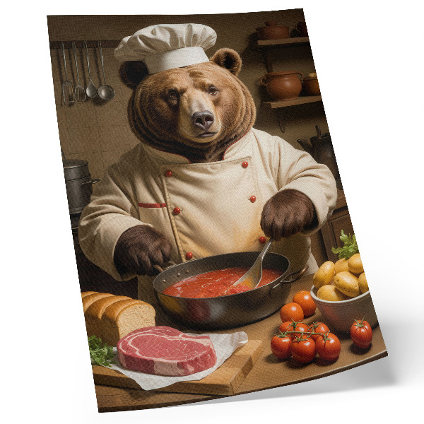 Decoratieve poster Beer kookt warme ziel scène surrealisme warmte