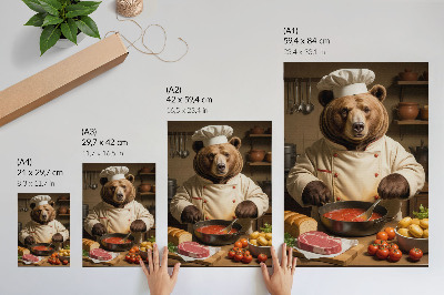 Decoratieve poster Beer kookt warme ziel scène surrealisme warmte