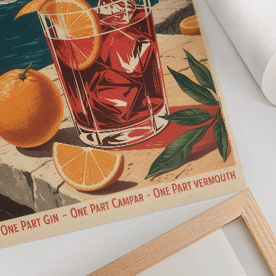 Decoratieve poster Intense kleuren, vakantiesfeer, zee, oranje