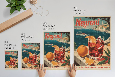 Decoratieve poster Intense kleuren, vakantiesfeer, zee, oranje