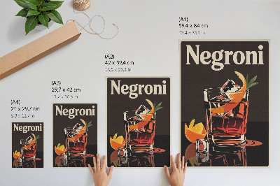Wandposter Drink met ijs en sinaasappelschil.