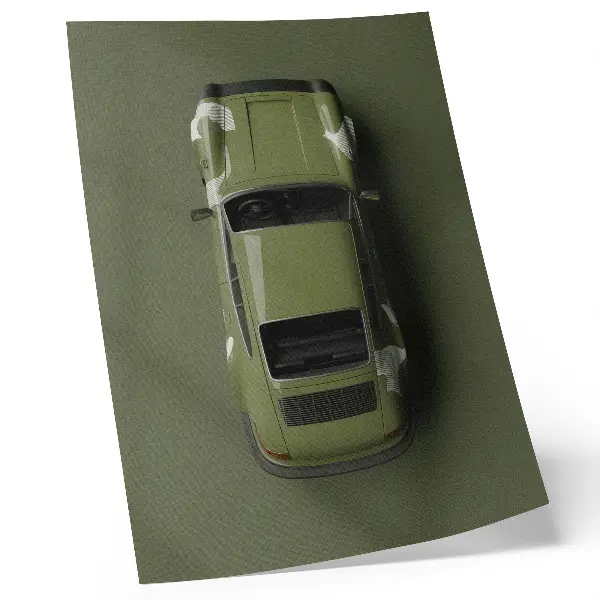 Poster minimale afbeelding van een elegante groene auto