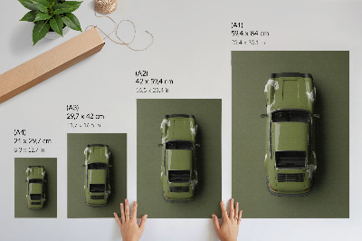 Poster Elegante groene auto, minimalistisch en eenvoudig.