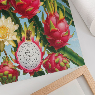 Decoratieve poster Exotische vruchten, cactussen, hemel, heldere kleuren
