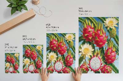 Decoratieve poster Exotische vruchten, cactussen, hemel, heldere kleuren