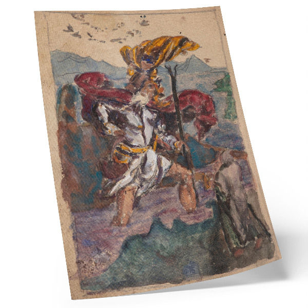 Wandposter Studie naar Dürer: Sint Christoffel II van Albrecht Dürer
