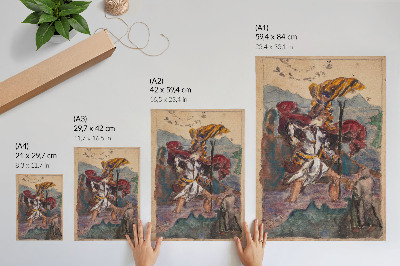 Wandposter Studie naar Dürer: Sint Christoffel II van Albrecht Dürer