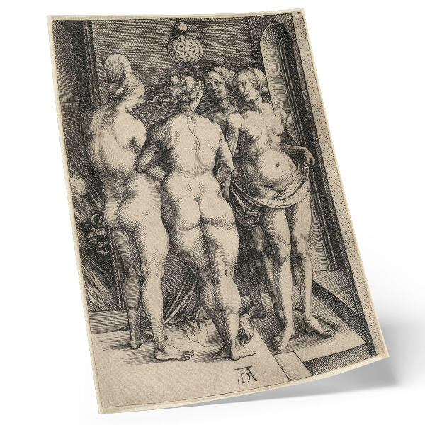 Decoratieve poster Vier naakte vrouwen van Albrecht Dürer