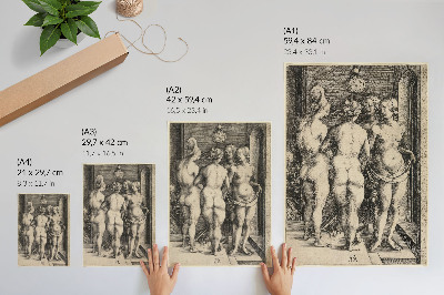 Decoratieve poster Vier naakte vrouwen van Albrecht Dürer